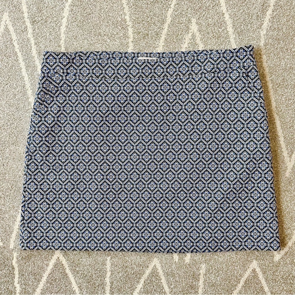 LOFT Black and Blue Floral Mini Skirt